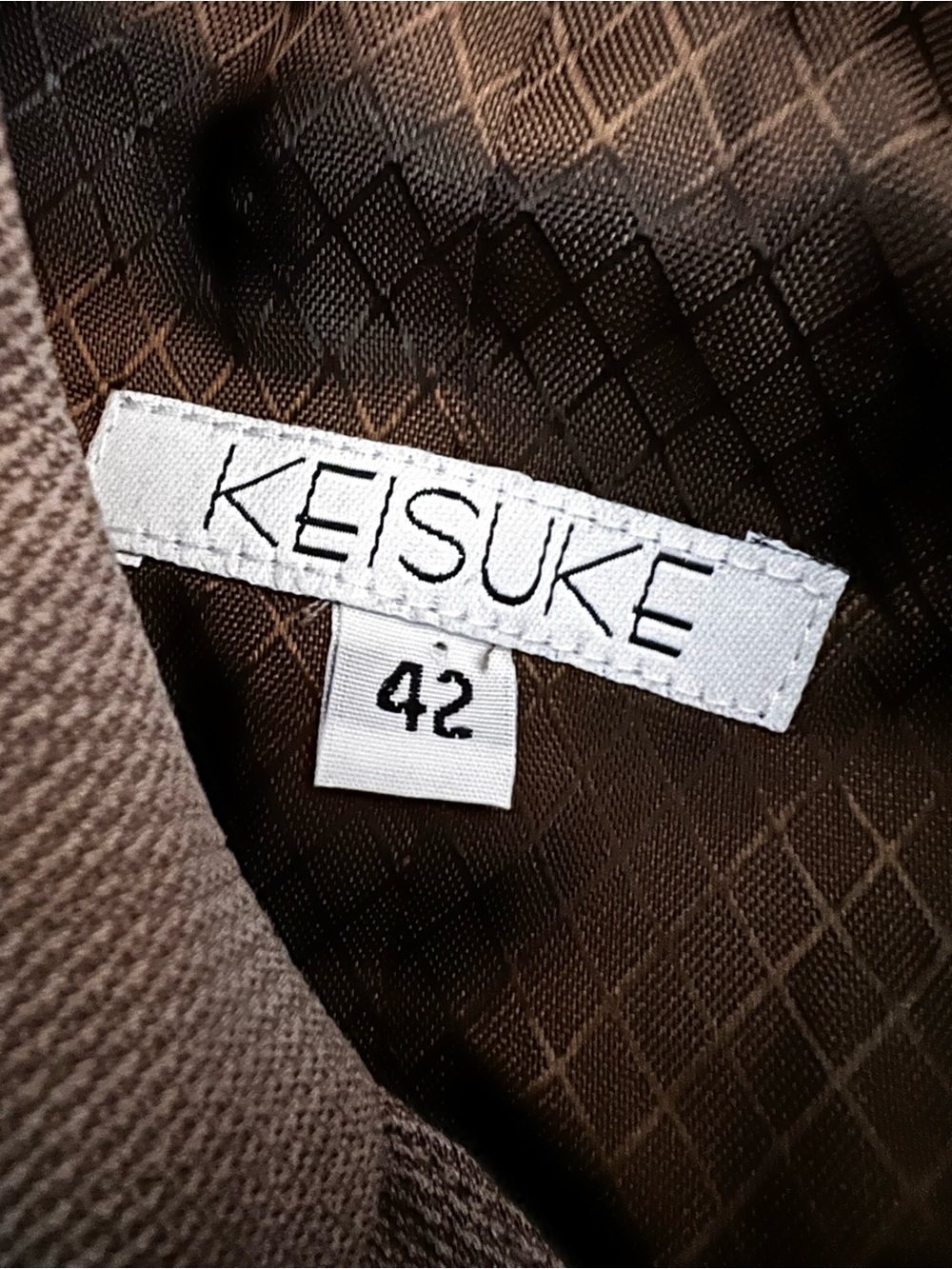 KEISUKE Vintage Belted Tailored Jacket 42 Taupe Peplum Silk-Like - Picture 11 of 12